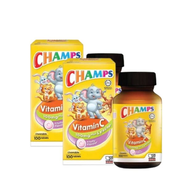 Champs Vitamin C 100mg Chewable Tablet (Lysine Fruiti) - Image 2