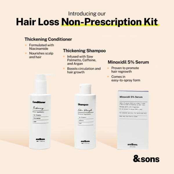 AndSons Anti Hair Loss Non-Prescription Kit (Shampoo + Conditioner + Minoxidil 5%) - Image 5