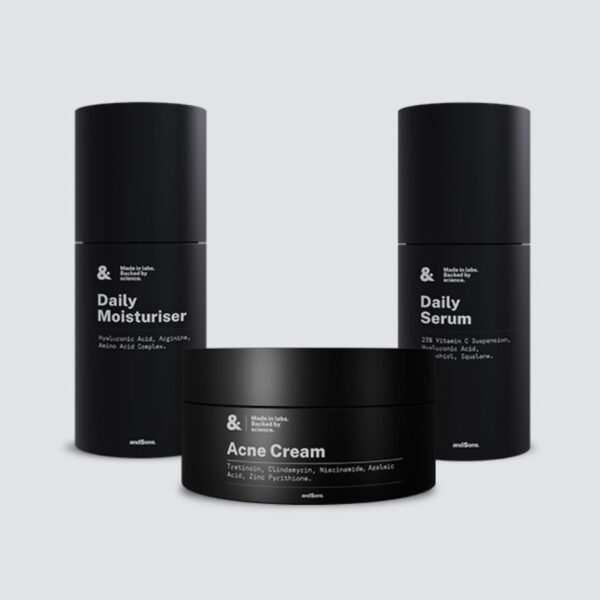 AndSons Acne Essential Kit (Tretinoin 0.0125% Acne Cream + Moisturiser + Serum)