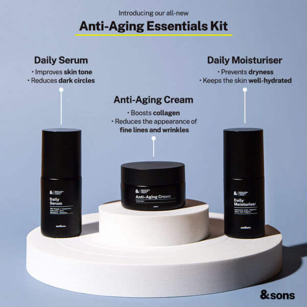 AndSons Anti-Aging Essential Kit (Tretinoin 0.0125% Cream + Moisturiser + Serum) - Image 2