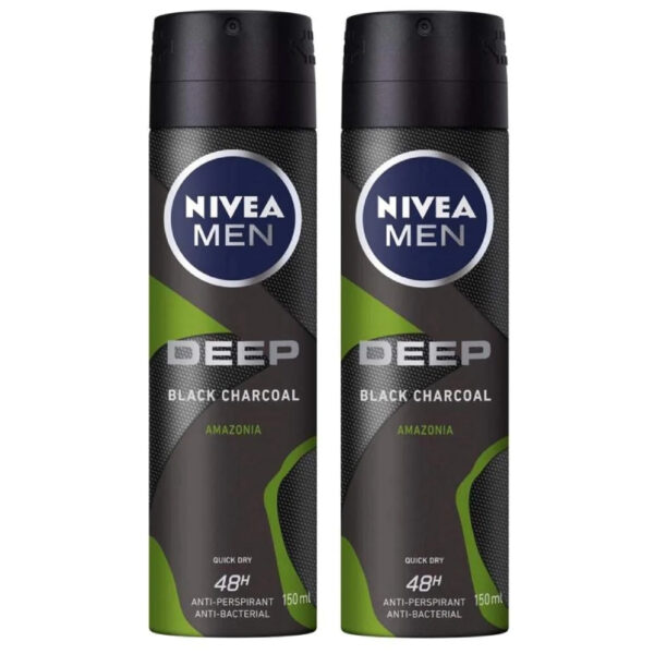 Nivea (Men) Deep Black Charcoal Amazonia Body Spray - 图片 2