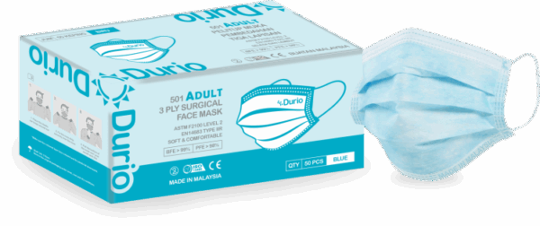 Durio 501 Adult 3 Ply Surgical Face Mask