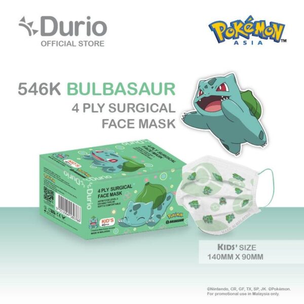 Durio 546K Pokemon Kids 4 Ply Surgical Face Mask 40s - Image 2