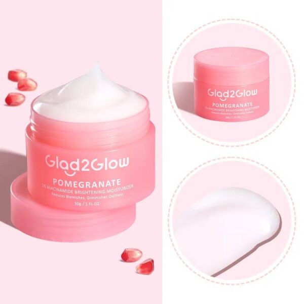 ⁦Glad2Glow Pomergranate 5% Niacinamide Brightening Moisturizer⁩ - الصورة ⁦2⁩