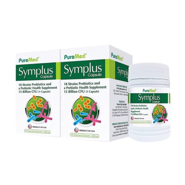 Puremed Symplus Prebiotic + Probiotic Capsule 45s x2 - Image 2