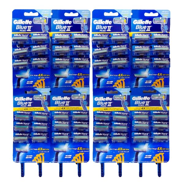 Gillette Blue II Plus Hanging Card Razor - 图片 2