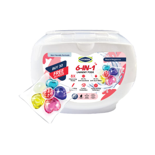 Logreen Laundry Pods 6 In 1 Peach - 图片 2