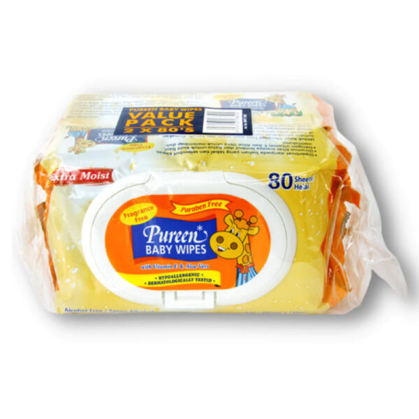 Pureen Fragrance Free Baby Wipes - Orange