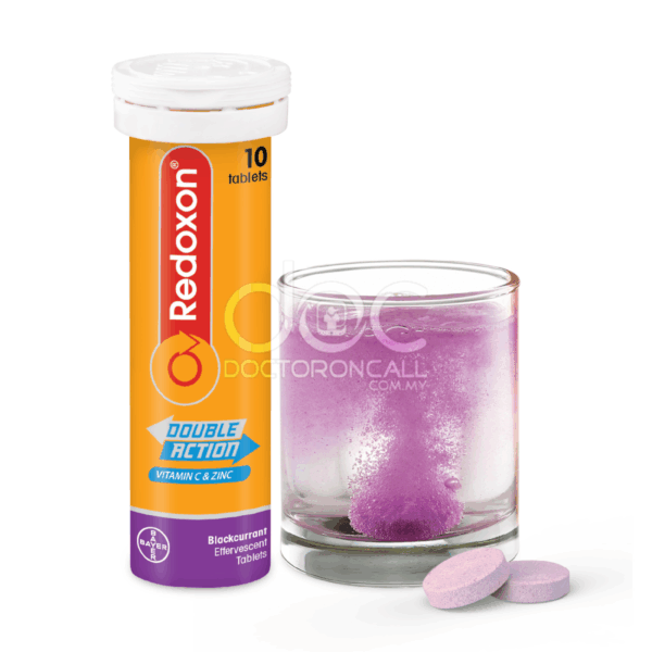 Redoxon Double Action Vitamin C+Zinc Effervescent Tablet (Blackcurrant) 10s - Image 5