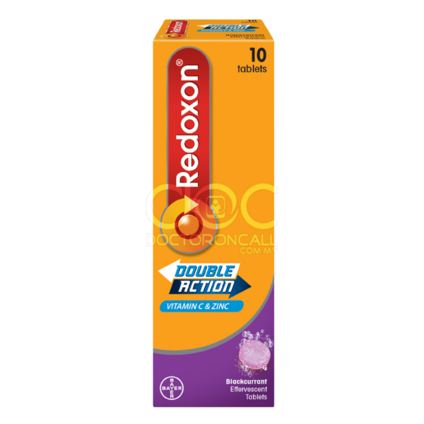 Redoxon Double Action Vitamin C+Zinc Effervescent Tablet (Blackcurrant) 10s