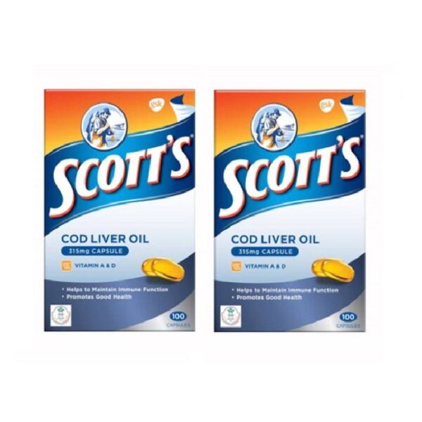 Scott's Pure Cod Liver Oil Capsule 100s x2 - Image 2