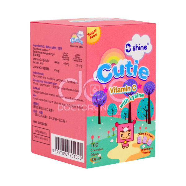 Shine Cutie Vitamin C with Lysine Chewable Tablet 100s