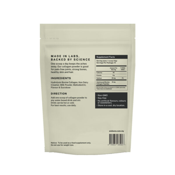 AndSons Collagen Powder - Vanilla Flavour 200g - 图片 2