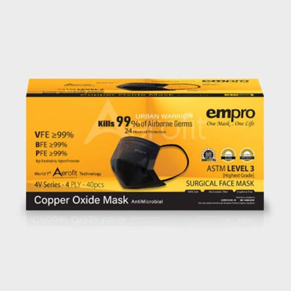Empro 4V-series 4ply Aerofit Surgical Face Mask - Black