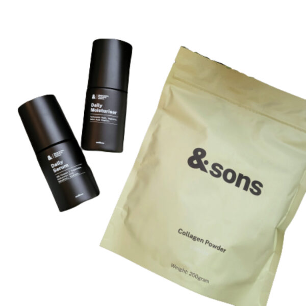 AndSons Healthy Skin Kit For Men (Moisturiser + Vitamin C Serum + Collagen Powder) - Image 2