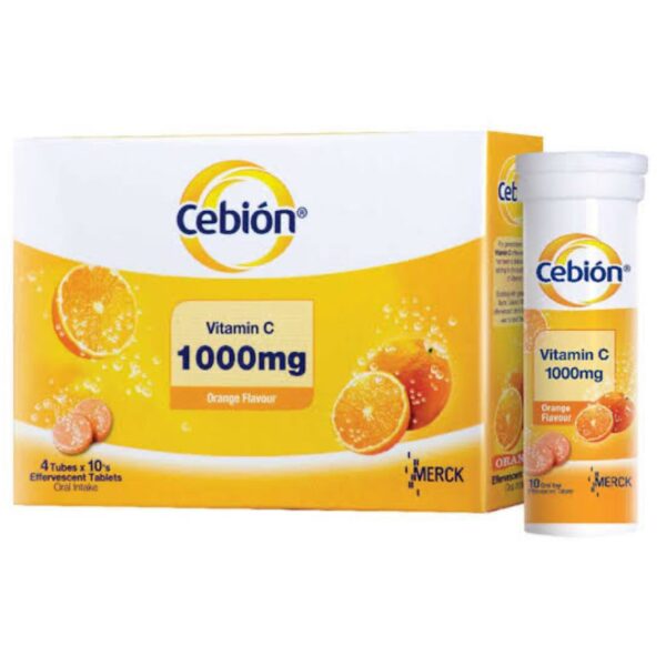 Cebion Vitamin C 1000mg Effervescent Tablet 10s x4