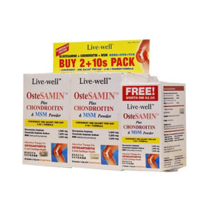 Live-well Ostesamin+Chondroitin & MSM Powder 30s x2 + 10s
